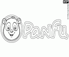 Il logo di Panfu con il volto di un orso panda. Panfu è un mondo virtuale educativo per i bambini con giochi multiplayer