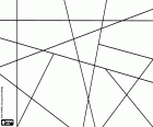 Una composizione geometrica con linee in varie inclinazioni. L'obiettivo didattico è quello di identificare i diversi tipi di angoli