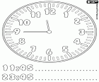 11:45 e 23:45, queste ore in formato digitale corrispondono alle lancette di questo orologio, manca quindici minuti a dodici, mezzogiorno o mezzanotte
