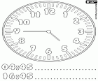 04:45 e 16:45, per imparare le ore sull'orologio, ora sono le cinque meno un quarto al mattino o al pomeriggio