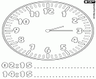 02:15 e 14:15, un orologio che indica che sono le due e un quarto della notte e del pomeriggio, quindici minuti dopo due ore