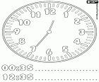 00:35 e 12:35, l'orologio indica che sono l'una meno venticinque. Trentacinque minuti dopo dodici a mezzanotte o a mezzogiorno