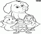 Linny, Tuck e Ming Ming, tre animali heroes con il cucciolo. I protagonisti di questa avventura di Wonder Pets