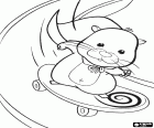 Il criceto di Zhu Zhu Pets, Mr Squiggles, in una discesa con il suo skateboard