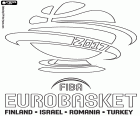 Il logo del FIBA EuroBasket 2017, il campionato europeo di pallacanestro maschile dal 31 agosto al 17 settembre 2017, in quattro paesi, Finlandia, Israele, Romania e Turchia