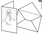 Il mailing postale di cartoline natalizie, i biglietti d'auguri per le festività natalizie, sono state una tradizione in molti paesi del mondo per molti anni. I disegni degli cartoline sono varie, che spaziano da temi cristiani per motivi decorativi astratti, passando per l'ispirazione invernale come questa con un pupazzo di neve