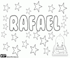 Rafael, nome biblico maschile di origine ebraica, nome in molte lingue come spagnolo, portoghese, tedesco, ungherese, catalano e sloveno, è anche una traslitterazione dello stesso nome in macedone. Rafaël, nome per ragazzo in olandese