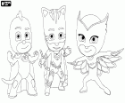 Geco, GattoBoy e Gufetta sono i tre membri della squadra di supereroi di PJMasks Super pigiamini