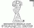 Logo della Campionato mondiale di calcio femminile FIFA 2019 che si svolge in Francia dal 7 giugno al 7 luglio 2019. Le 24 squadre partecipanti sono Argentina, Australia, Brasile, Camerun, Canada, Cile, Cina, Corea, Francia, Germania, Giamaica, Giappone, Inghilterra, Italia, Nuova Zelanda, Nigeria, Norvegia, Paesi Bassi, Scozia, Spagna,  Stati Uniti d'America, Sud Africa, Svezia e Thailandia