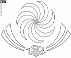 Logo della squadra nazionale georgiana di rugby, conosciuta come Lelos e Borjgalosnebi che significa gli uomini di Borjgali. Il borjgali è il simbolo georgiano del sole e il simbolo ufficiale della Georgia