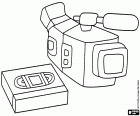 Una videocamera e una videocassetta per le riprese video
