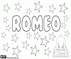 Romeo, nome per ragazzo che deriva dal nome greco Rhomaios, usato in spagnolo, italiano e rumeno. Rómeó, nome in ungherese e islandese. Roméo, nome francese. Romèo, nome in lingua linguata occitano.