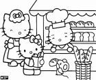 Hello Kitty è andata a comprare il pane al panificio con sua madre