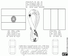 Argentina vs. Francia. Finale della Coppa del Mondo FIFA Qatar 2022. Lusail Stadium di Doha, 17 dicembre 2022. La partita decisiva del campionato vedrà contrapposti il veterano Leo Messi con il giovane Kylian Mbappe, le due stelle di punta rispettivamente dell'Argentina e del francese