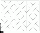 Motivo semplice formato da pezzi quadrati con due diagonali incrociate. La ripetizione dei pezzi crea una composizione di quadrati ad incastro che viene utilizzata nell'ebanisteria e nei pavimenti in parquet in legno.