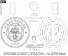 La finale di UEFA Champions League 2022-2023 tra Manchester City FC, Man City, e FC Internazionale Milano, Inter, allo Stadio Olimpico Atatürk di Istanbul, Turchia, il 10 giugno 2023