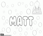 Matt, variante di Mat, nome inglese del ragazzo, forma abbreviata di Matthew, Matteo, derivato dal nome greco Matthaios che deriva dal nome ebraico Mattityahu che significa dono di Yahweh