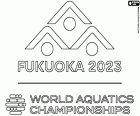 Il logo dei Campionati mondiali di nuoto 2023, Fukuoka, Giappone, dal 14 al 30 luglio 2023