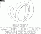 Logo della Coppa del Mondo di Rugby 2023 che si svolgerà in Francia dall'8 settembre al 28 ottobre 2023