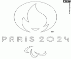 Logo dei Giochi Paralimpici Estivi di Parigi 2024 che si terranno dal 28 agosto all'8 settembre 2024 nella capitale francese