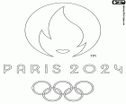 Logo dei Giochi Olimpici Estivi del 2024 che si terranno dal 26 luglio all'11 agosto 2024 a Parigi, capitale della Francia
