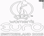Il logo del Campionato Europeo Femminile UEFA 2025, UEFA Euro Femminile, che si terrà in Svizzera dal 2 al 27 luglio 2025.