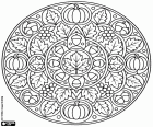 Colora Mandala figurativo autunnale