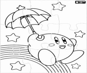 Colora Rompicapo con Kirby e un ombrello