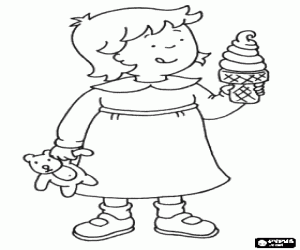 Colora Rosie, la sorella di Caillou e un gelato