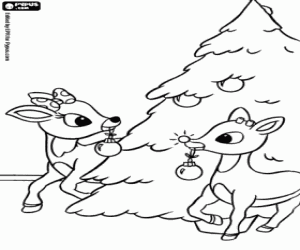 Colora Rudolph, Clarice e albero di Natale