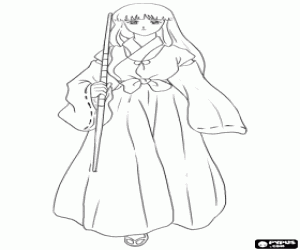Colora La sacerdotessa Kikyo, Inuyasha