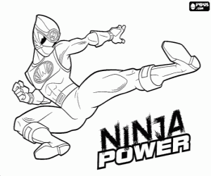Colora Il salto del ninja Power Ranger
