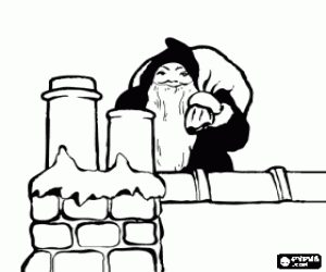 Colora Santa Claus sul tetto