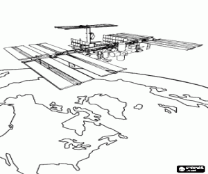 Colora Un satellite artificiale in orbita