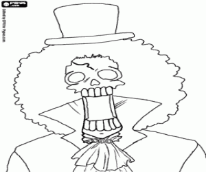 Colora Lo scheletro Brook di One Piece