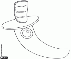 Colora Una scimitarra, un'arma orientale