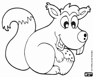 Colora Scoiattolo e una ghianda