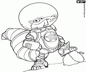 Colora Scrat e la sua ghianda su un pianeta