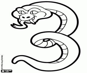 Colora Il serpente, il numero 3
