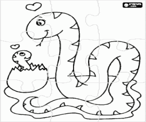 Colora Due serpenti, un puzzle