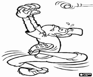 Colora Lo sforzo del giocatore di baseball