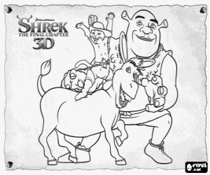 Colora Shrek con i suoi migliori amici