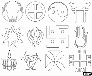 Colora Simboli delle religioni del mondo