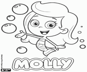 Colora La sirena Molly di Bubble Guppies