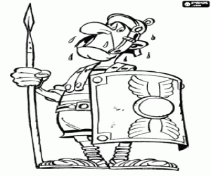 Colora Soldato romano ha paura dei Galli