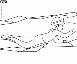 Colora Uno speleologo in una grotta stretta