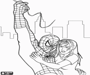 Colora Spiderman con una giovane ragazza