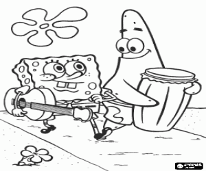 Colora SpongeBob, Patrick e gli strumenti