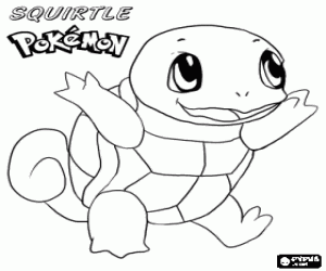 Colora Squirtle, una tartaruga Pokemon