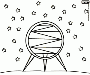 Colora Stazione spaziale su un pianeta